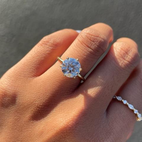3.01 Carat Round Lab Created Diamond Engagement Ring - Happy Jewelers Fine Jewelry Lifetime Warranty
