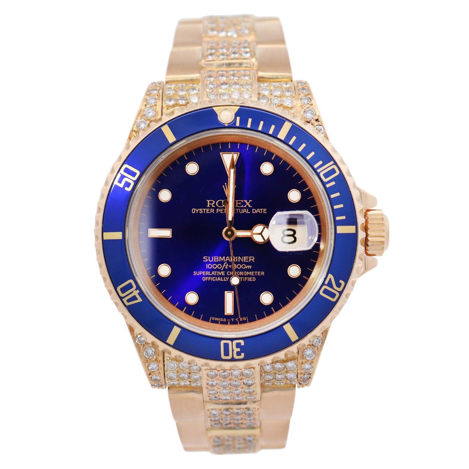 Rolex Submariner 40mm Blue Dial Watch Ref# 16618 - Happy Jewelers Fine Jewelry Lifetime Warranty