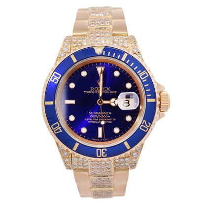 Rolex Submariner 40mm Blue Dial Watch Ref# 16618 - Happy Jewelers Fine Jewelry Lifetime Warranty