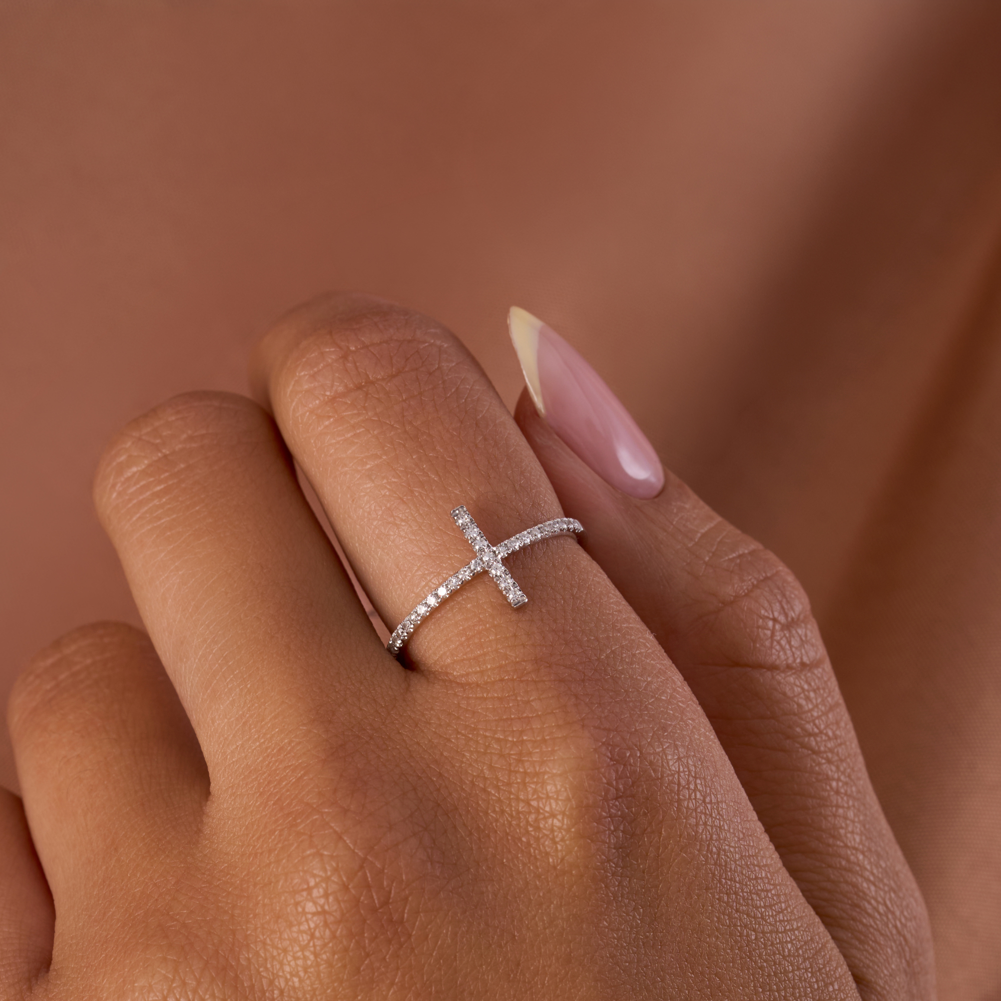 Thin Diamond Cross Ring - Happy Jewelers Fine Jewelry Lifetime Warranty