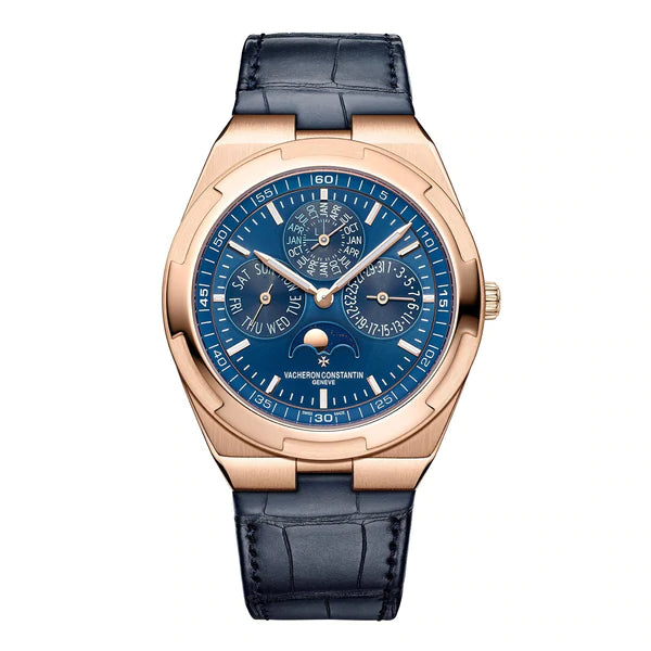 Vacheron Constantin Men's Perpetual Calendar Ultra Thin Pink Gold 41.5mm Blue Perpetual Calendar Dial Watch Reference #: 4300V/000R-B509 - Happy Jewelers Fine Jewelry Lifetime Warranty