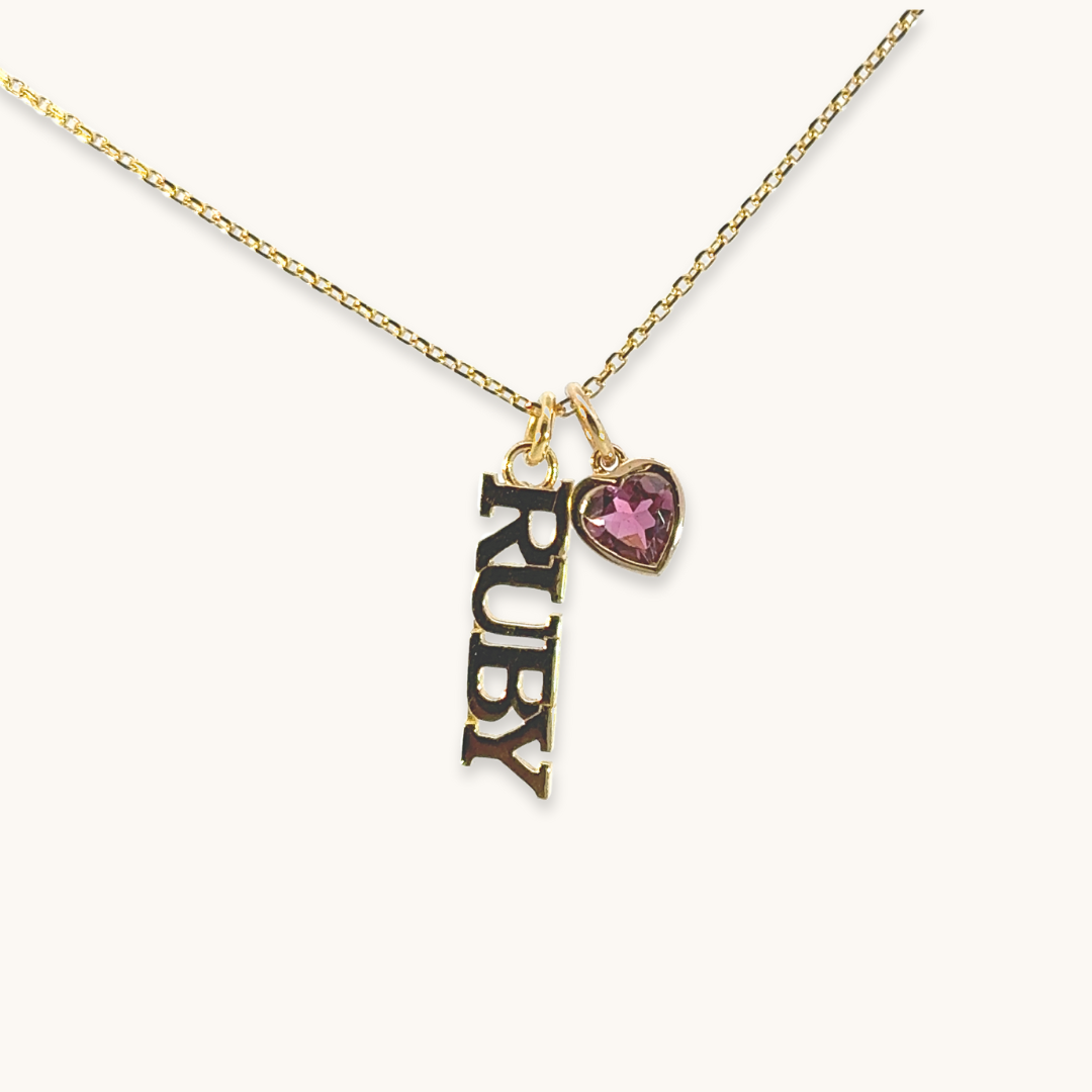 Breast Cancer Awareness: Vertical Name Necklace