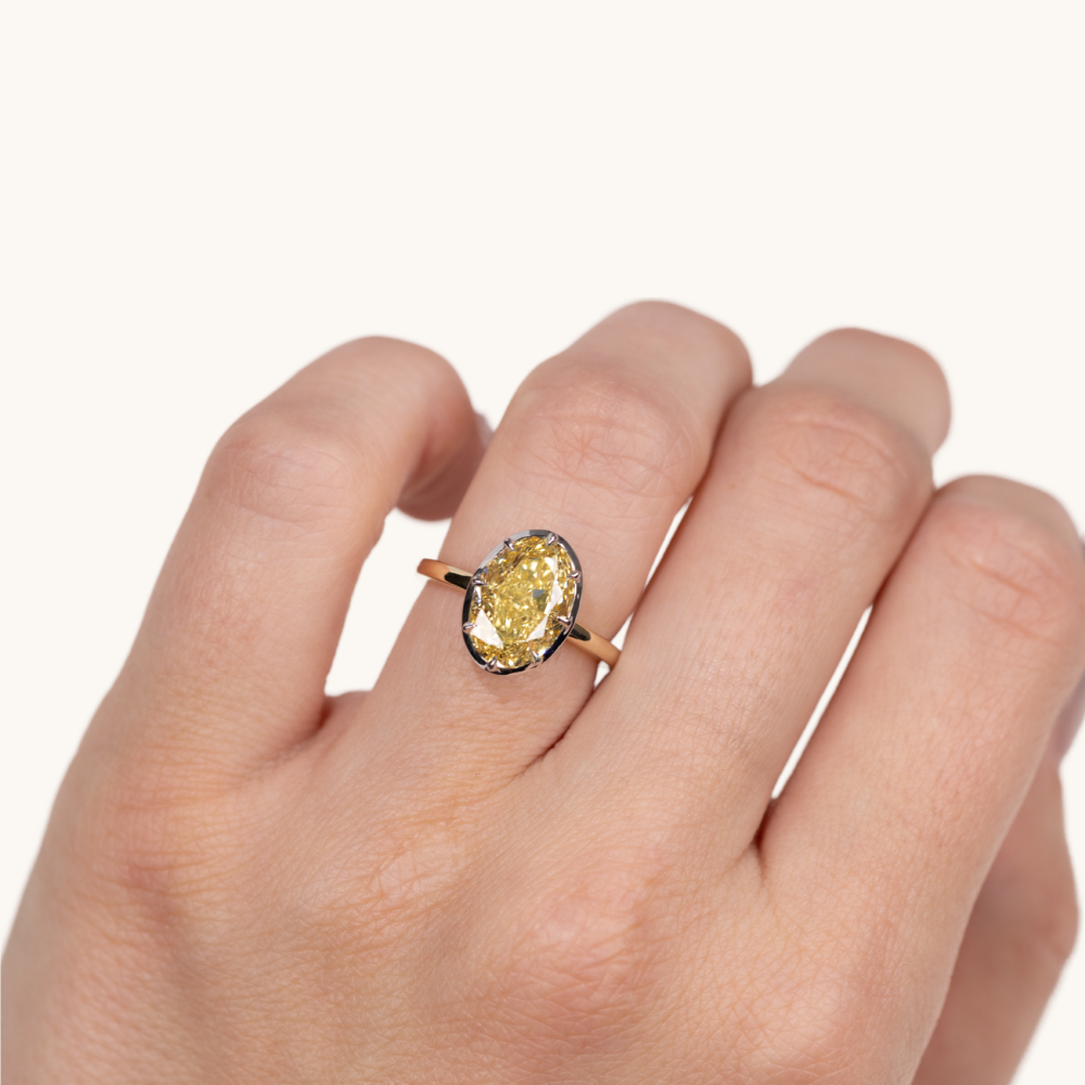 4.09 Oval Lab Diamond Engagement Ring