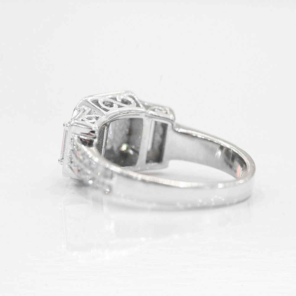 0.54 Carat Princess Natural Diamond 3 Stone Engagement Ring - Happy Jewelers Fine Jewelry Lifetime Warranty