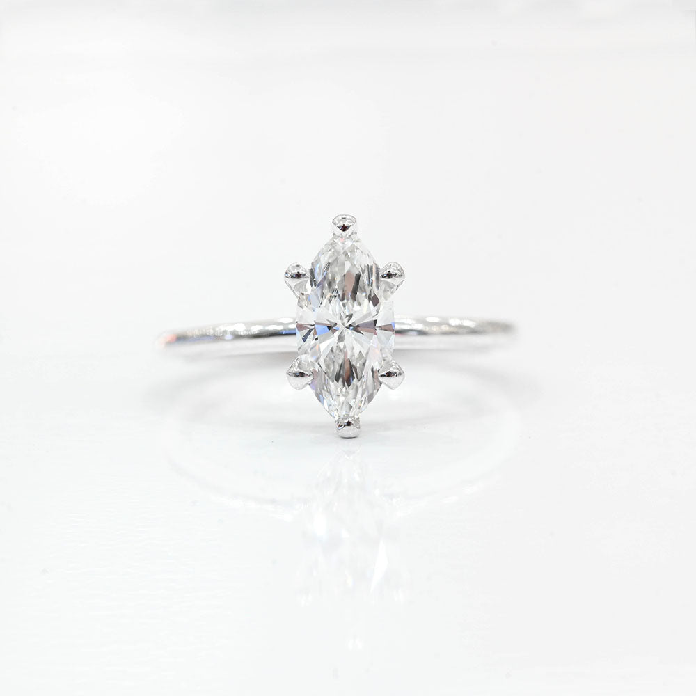 1.00 Carat Marquise Lab Grown Diamond Engagement Ring - Happy Jewelers Fine Jewelry Lifetime Warranty