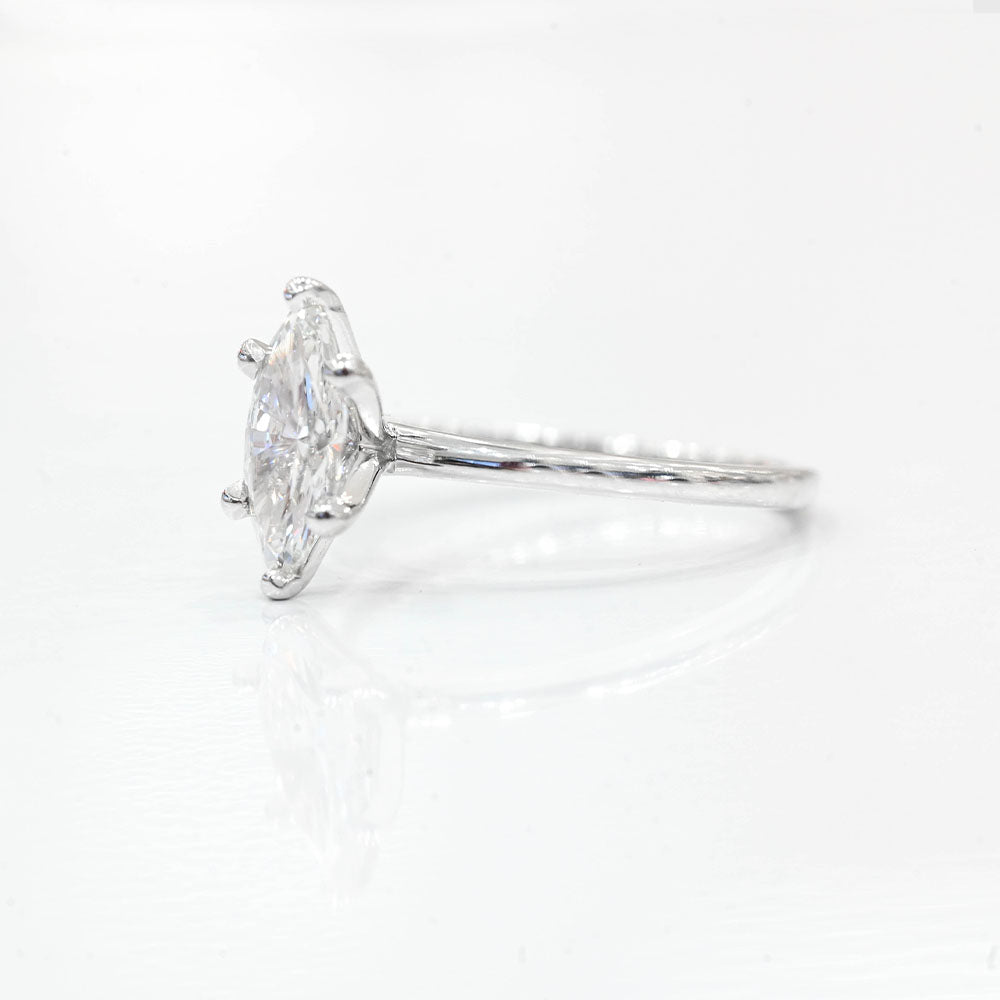 1.00 Carat Marquise Lab Grown Diamond Engagement Ring - Happy Jewelers Fine Jewelry Lifetime Warranty