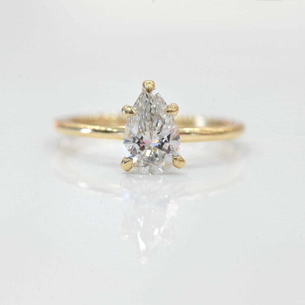 1.02 Carat Pear Lab Grown Diamond Engagement Ring - Happy Jewelers Fine Jewelry Lifetime Warranty