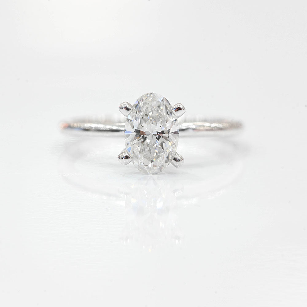 1.00-1.99 Carat Oval Lab Grown Diamond Solitaire Engagement Ring