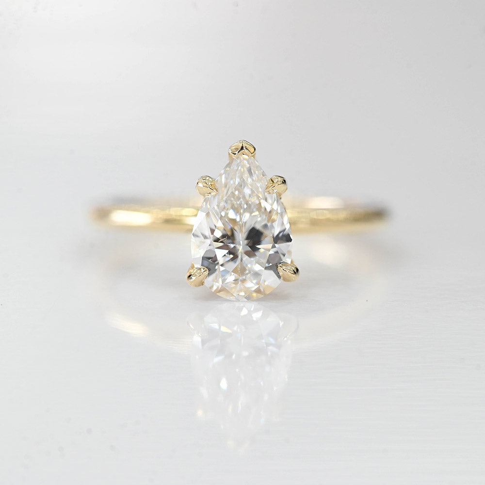 Load image into Gallery viewer, Engagement Ring Wednesday | 1.51 Carat Natural Pear Solitaire Diamond Engagement Ring with Hidden Halo - Happy Jewelers Fine Jewelry Lifetime Warranty

