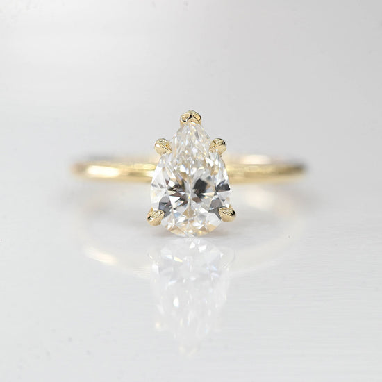 Engagement Ring Wednesday | 1.51 Carat Natural Pear Solitaire Diamond Engagement Ring with Hidden Halo - Happy Jewelers Fine Jewelry Lifetime Warranty
