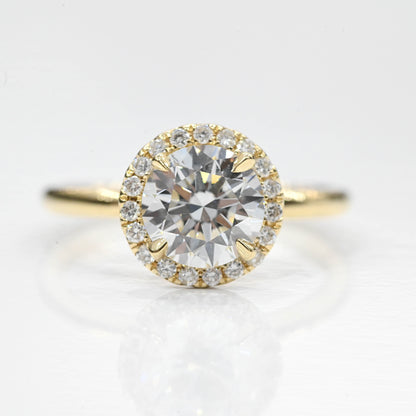 1.70 Carat Round Lab Created Solitaire Engagement Ring with Halo - Happy Jewelers Fine Jewelry Lifetime Warranty