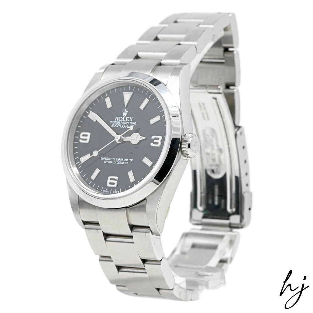 Rolex Unisex Explorer Stainless Steel 36mm Black Dial Watch Reference #: 114270 - Happy Jewelers Fine Jewelry Lifetime Warranty