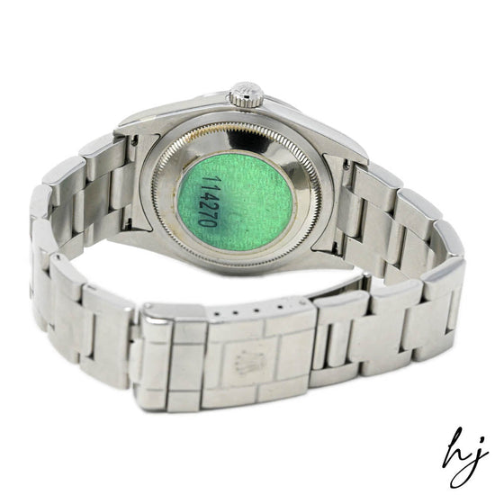 Rolex Mens Explorer Stainless Steel Black Dial Watch Smooth Bezel Oyster Bracelet - Happy Jewelers Fine Jewelry Lifetime Warranty