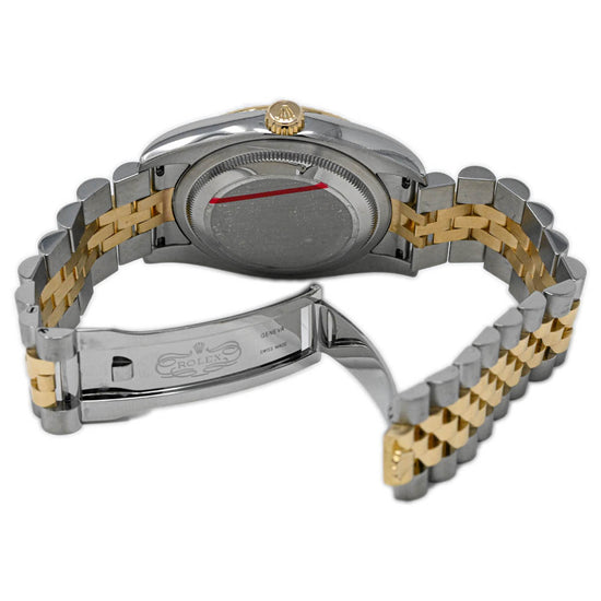 Rolex Men's Datejust 18K Yellow Gold & Steel 36mm Champagne Jubilee Diamond Dot Dial Watch Reference #: 116233 - Happy Jewelers Fine Jewelry Lifetime Warranty