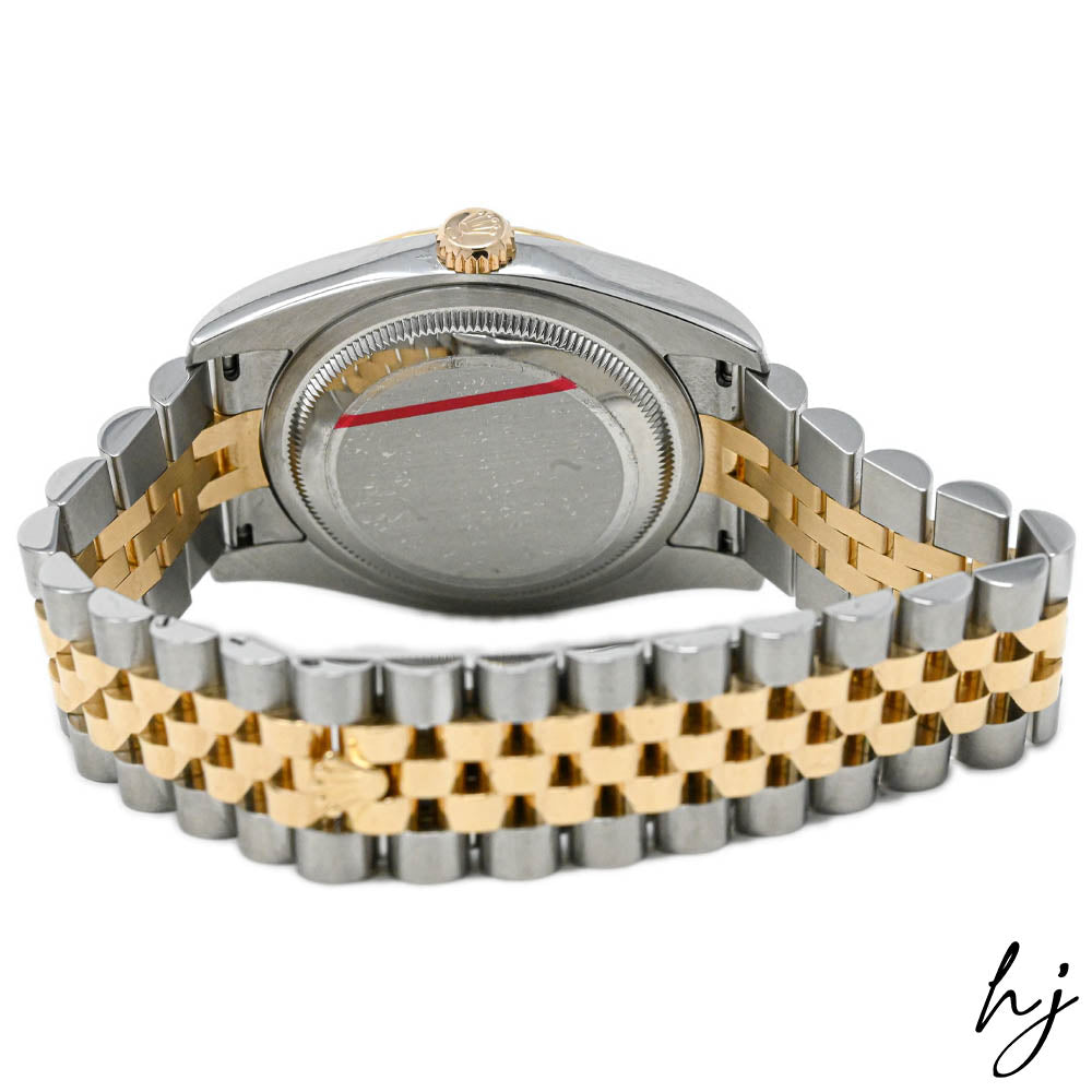 Rolex Unisex Datejust 36 18k Yellow Gold & Steel 36mm White Diamond Dial Watch Reference #: 116233 - Happy Jewelers Fine Jewelry Lifetime Warranty