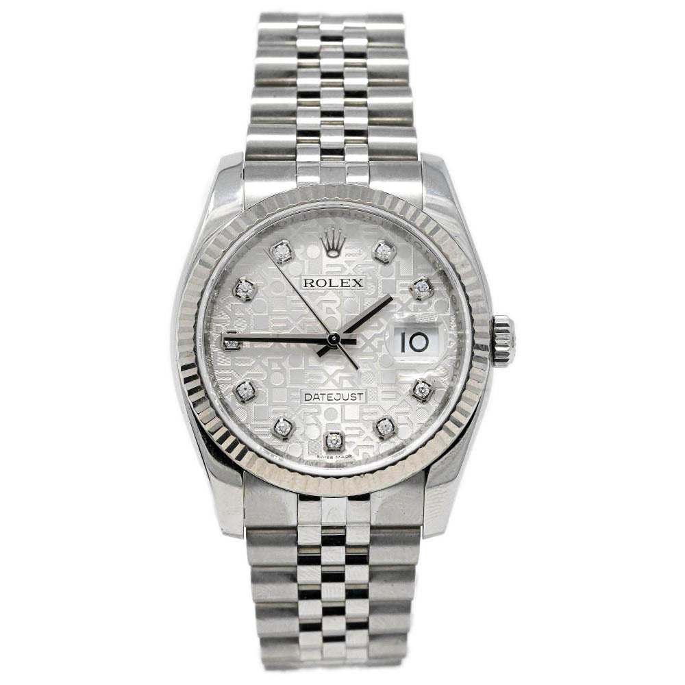 Rolex Datejust 36 Stainless Steel 36mm Silver Jubilee Diamond Dial Watch Reference #: 116234 - Happy Jewelers Fine Jewelry Lifetime Warranty