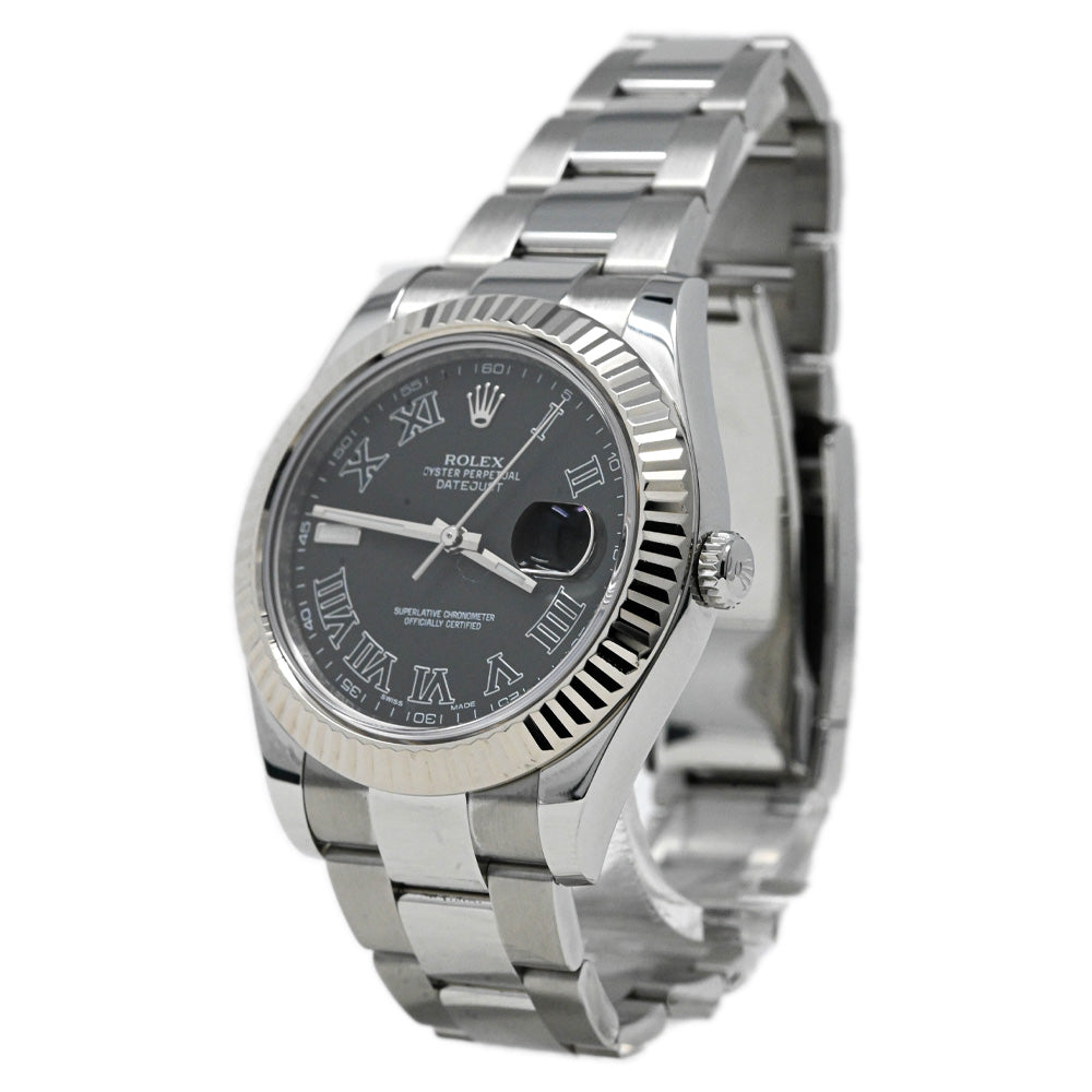 Load image into Gallery viewer, Rolex Men&amp;#39;s Datejust II Stainless Steel 41mm Black Roman Dial Watch Reference #: 116334 - Happy Jewelers Fine Jewelry Lifetime Warranty
