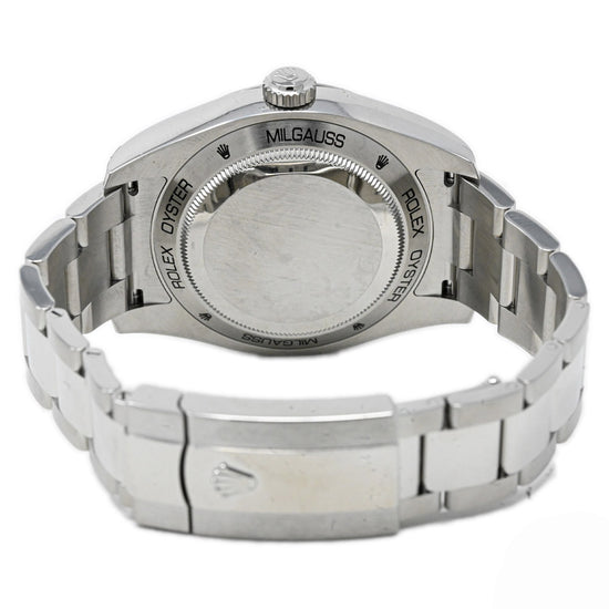 Rolex Men's Milgauss Stainless Steel 40mm Black Stick Dial Watch Reference #: 116400GV - Happy Jewelers Fine Jewelry Lifetime Warranty