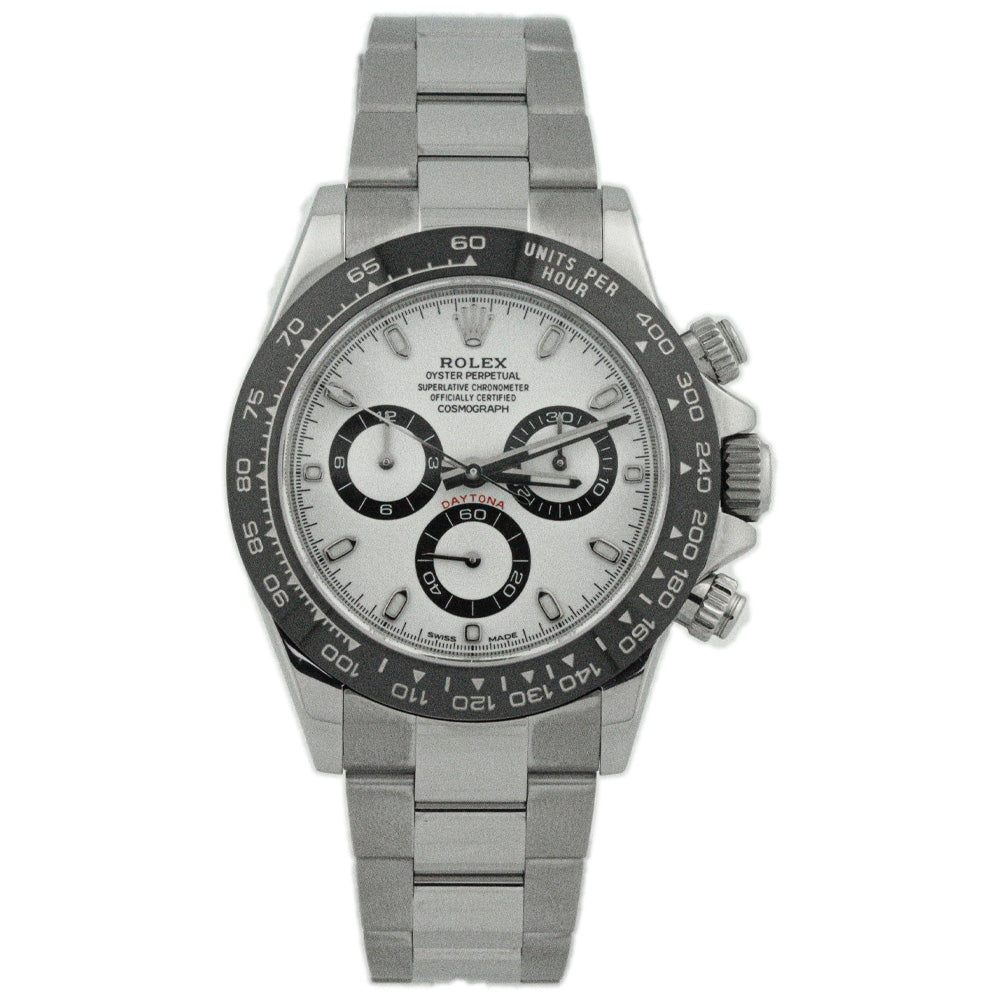 Rolex Men's Daytona Stainless Steel 40mm White Chronograph Dial Watch Reference #: 116500LN - Happy Jewelers Fine Jewelry Lifetime Warranty