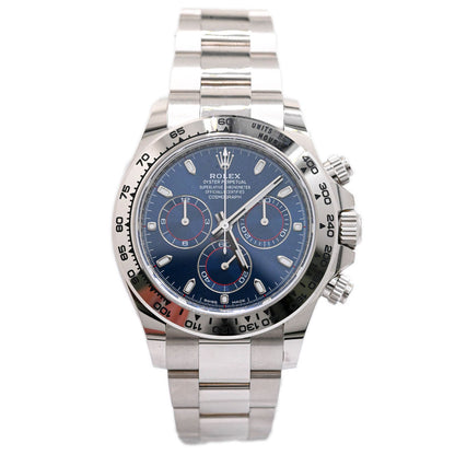 Rolex Men's Daytona 18K White Gold 40mm Blue Chronograph Dial Watch Reference #: 116509 - Happy Jewelers Fine Jewelry Lifetime Warranty