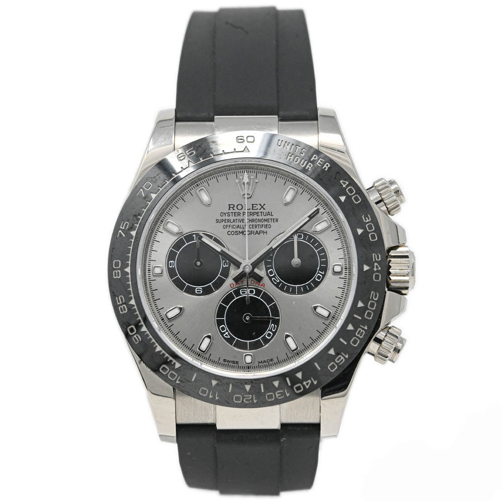 Rolex Daytona 18K White Gold 40mm Silver Chronograph Dial Watch Reference #: 116519LN - Happy Jewelers Fine Jewelry Lifetime Warranty