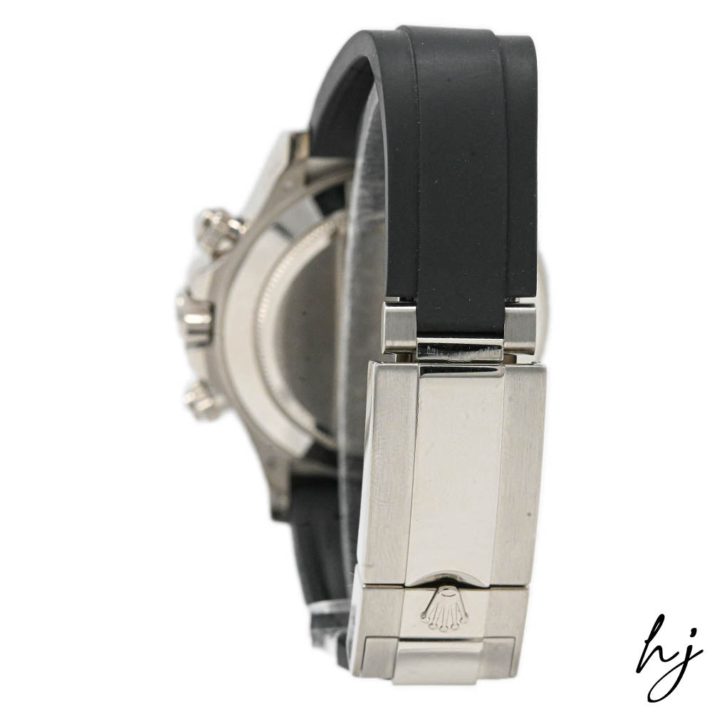 Rolex Unisex Daytona 18K White Gold 40mm Grey Chronograph Dial Watch Reference #: 116519LN - Happy Jewelers Fine Jewelry Lifetime Warranty