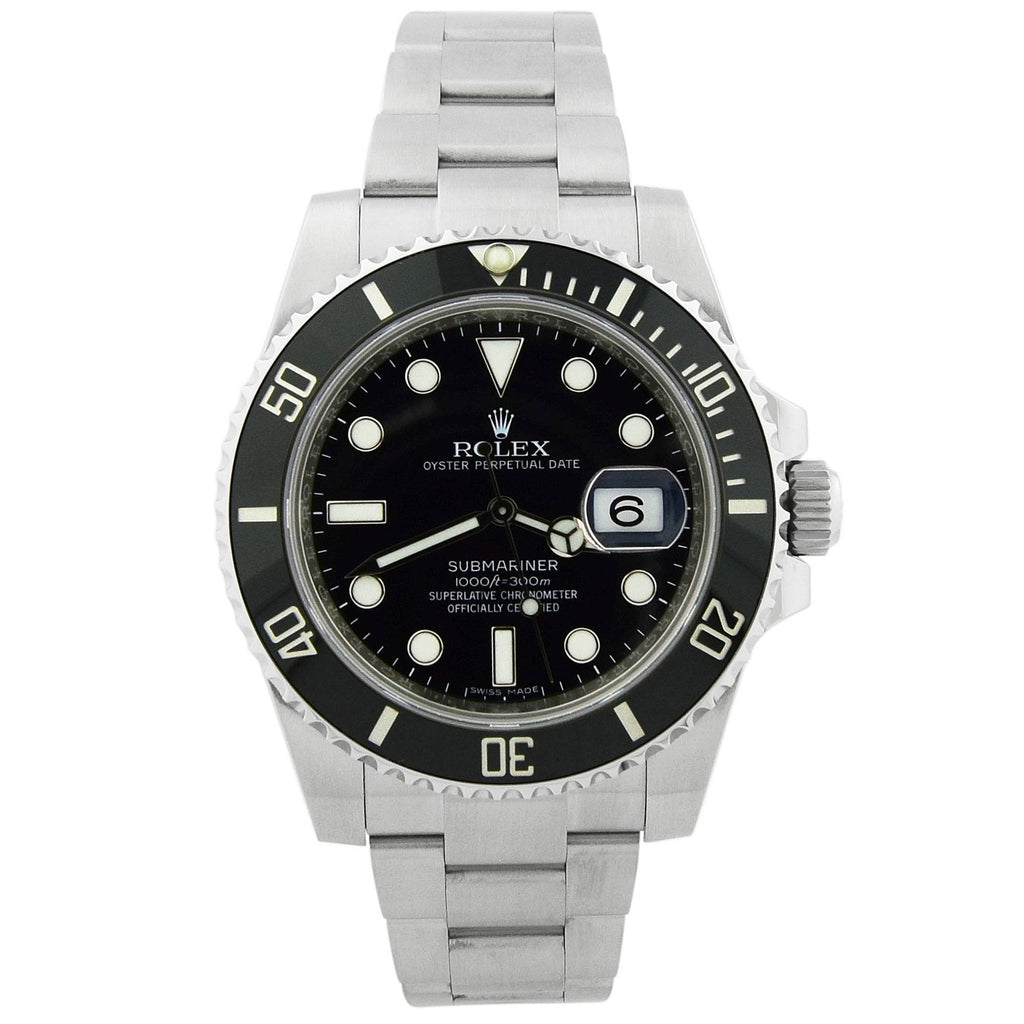 Rolex Men's Submariner Date Stainless Steel 40mm Black Dot Dial Watch Reference #: 116610LN - Happy Jewelers Fine Jewelry Lifetime Warranty