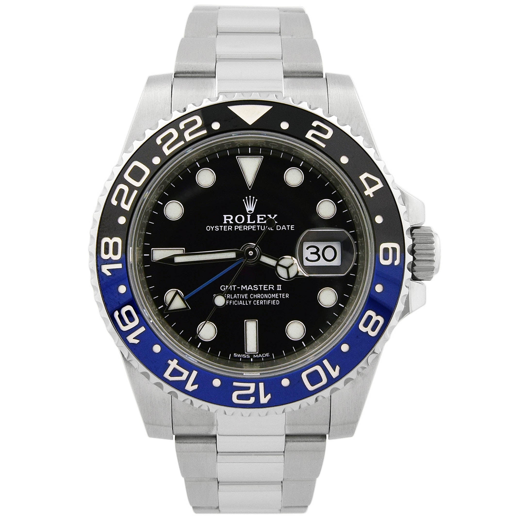 Rolex GMT Master II "Batman" 40mm Stainless Steel Black Dot Dial Watch Reference#126710BLNR - Happy Jewelers Fine Jewelry Lifetime Warranty