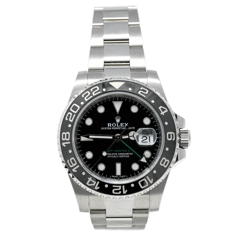 Rolex Men's GMT-Master II Stainless Steel 40mm Black Dot Dial Watch Reference #: 116710BLNR - Happy Jewelers Fine Jewelry Lifetime Warranty