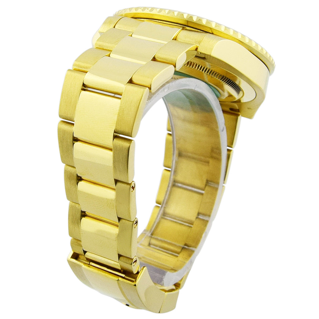 Rolex Mens GMT Master II 40mm all 18k Yellow Gold Watch, Black Dot dial, Black Ceramic Bezel, Yellow Gold Oyster Bracelet - Happy Jewelers Fine Jewelry Lifetime Warranty