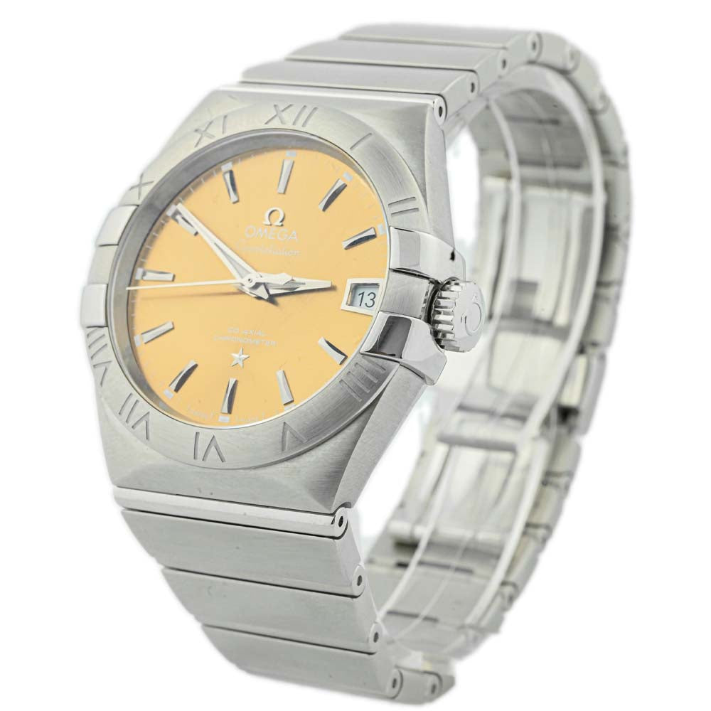 Omega Unisex Constellation Stainless Steel 38mm Rust Stick Dial Watch Reference #: 123.10.38.21.10.001 - Happy Jewelers Fine Jewelry Lifetime Warranty