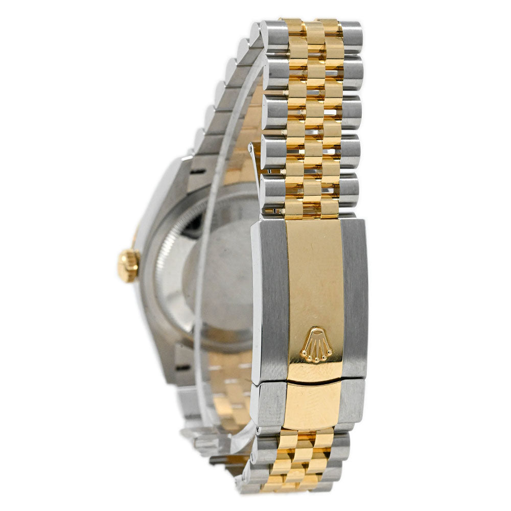 Rolex Unisex Datejust 36 18K Yellow Gold & Steel 36mm White Roman Dial Watch Reference #: 126233 - Happy Jewelers Fine Jewelry Lifetime Warranty