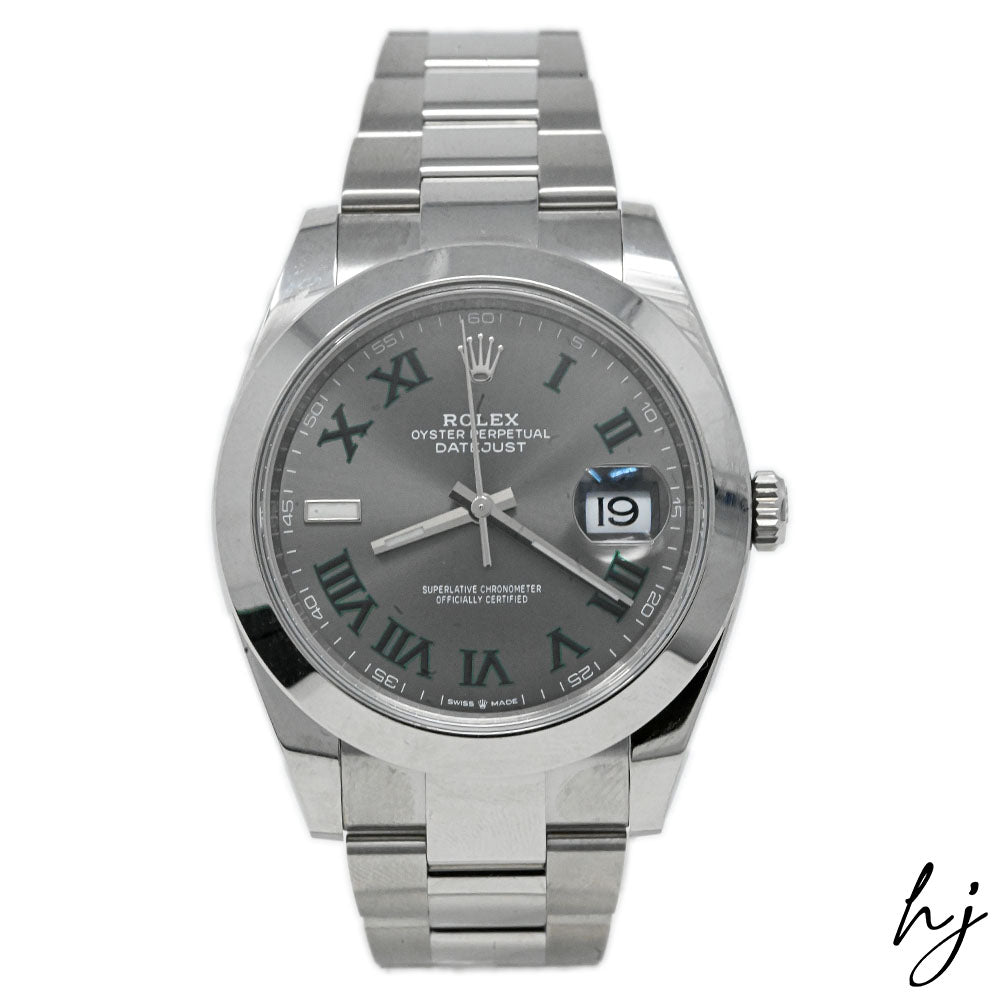 Load image into Gallery viewer, Rolex Men&amp;#39;s Datejust 41 Stainless Steel 41mm Wimbledon Dial Watch Reference #: 126300 - Happy Jewelers Fine Jewelry Lifetime Warranty
