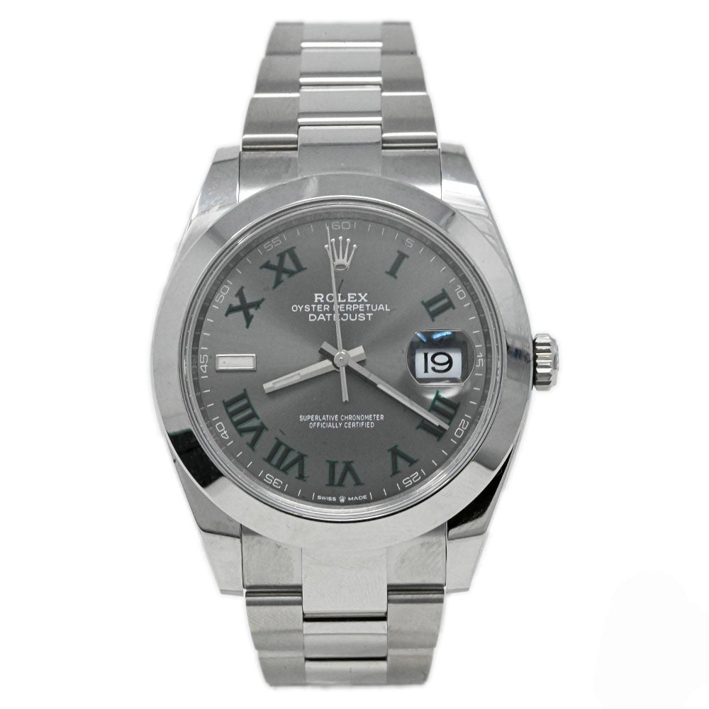 Rolex Men's Datejust 41 Stainless Steel 41mm Wimbledon Dial Watch Reference #: 126300 - Happy Jewelers Fine Jewelry Lifetime Warranty