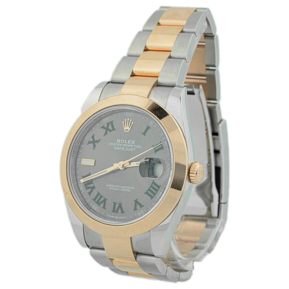 Rolex Men's Datejust 41 18K Rose Gold & Steel 41mm Wimbledon Dial Watch Reference #: 126301 - Happy Jewelers Fine Jewelry Lifetime Warranty