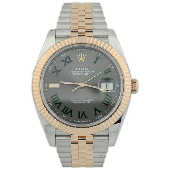 Rolex Datejust 41mm 126331 Stainless Steel & Rose Gold Watch Grey