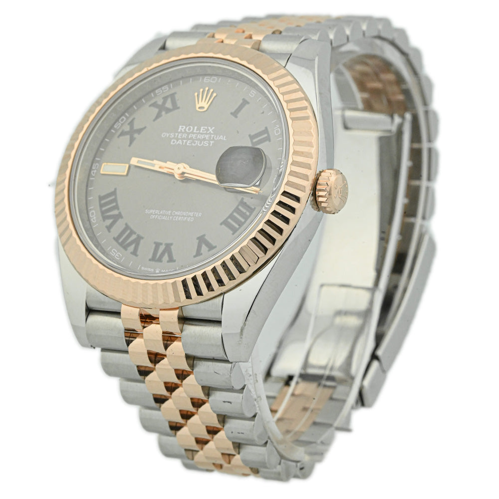 Load image into Gallery viewer, Rolex Men&amp;#39;s Datejust 41 18K Rose Gold &amp;amp; Steel 41mm Wimbledon Dial Watch Reference #: 126331 - Happy Jewelers Fine Jewelry Lifetime Warranty
