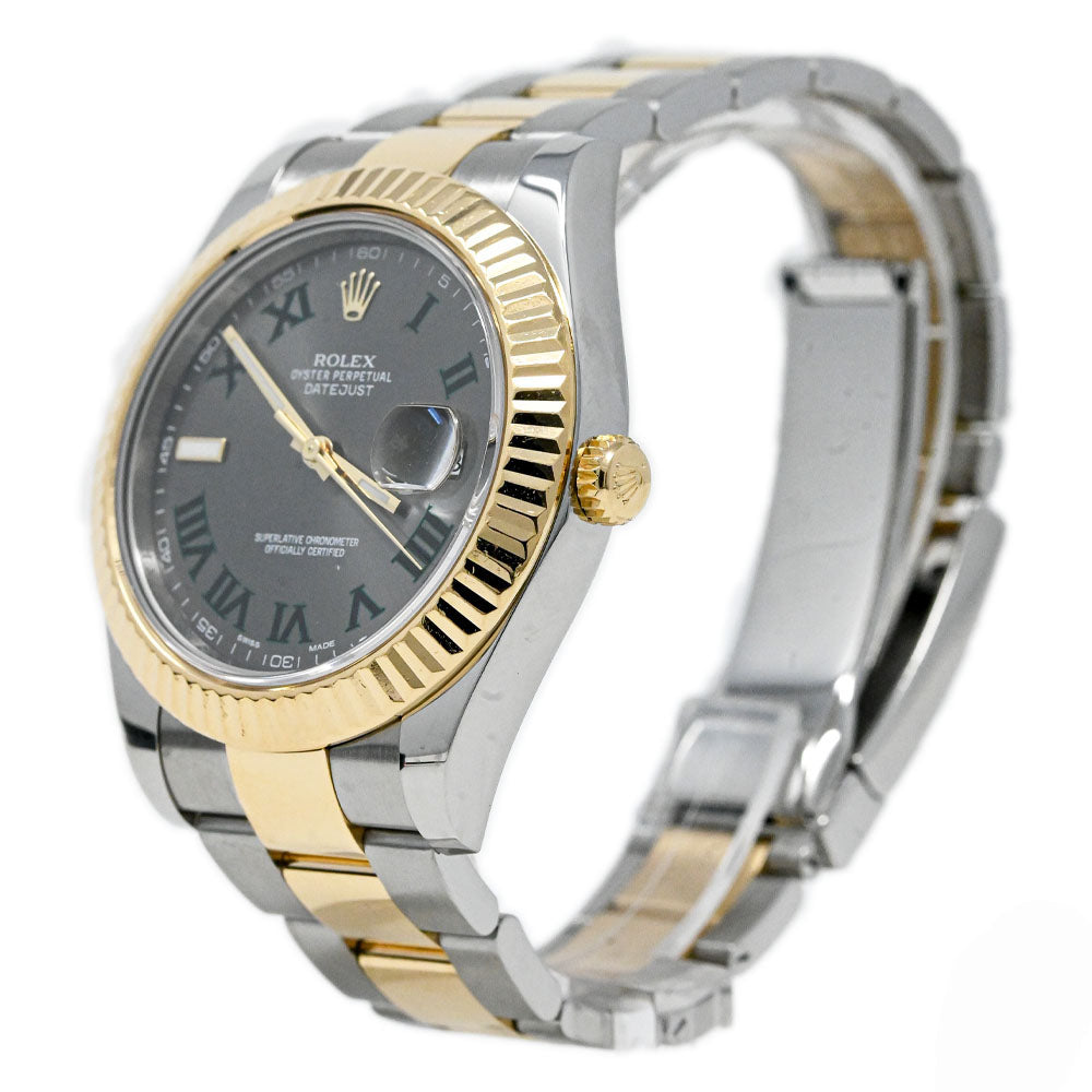 Load image into Gallery viewer, Rolex Men&amp;#39;s Datejust 41 Yellow Gold &amp;amp; Stainless Steel 41mm Wimbledon Dial Watch Reference #: 126333 - Happy Jewelers Fine Jewelry Lifetime Warranty
