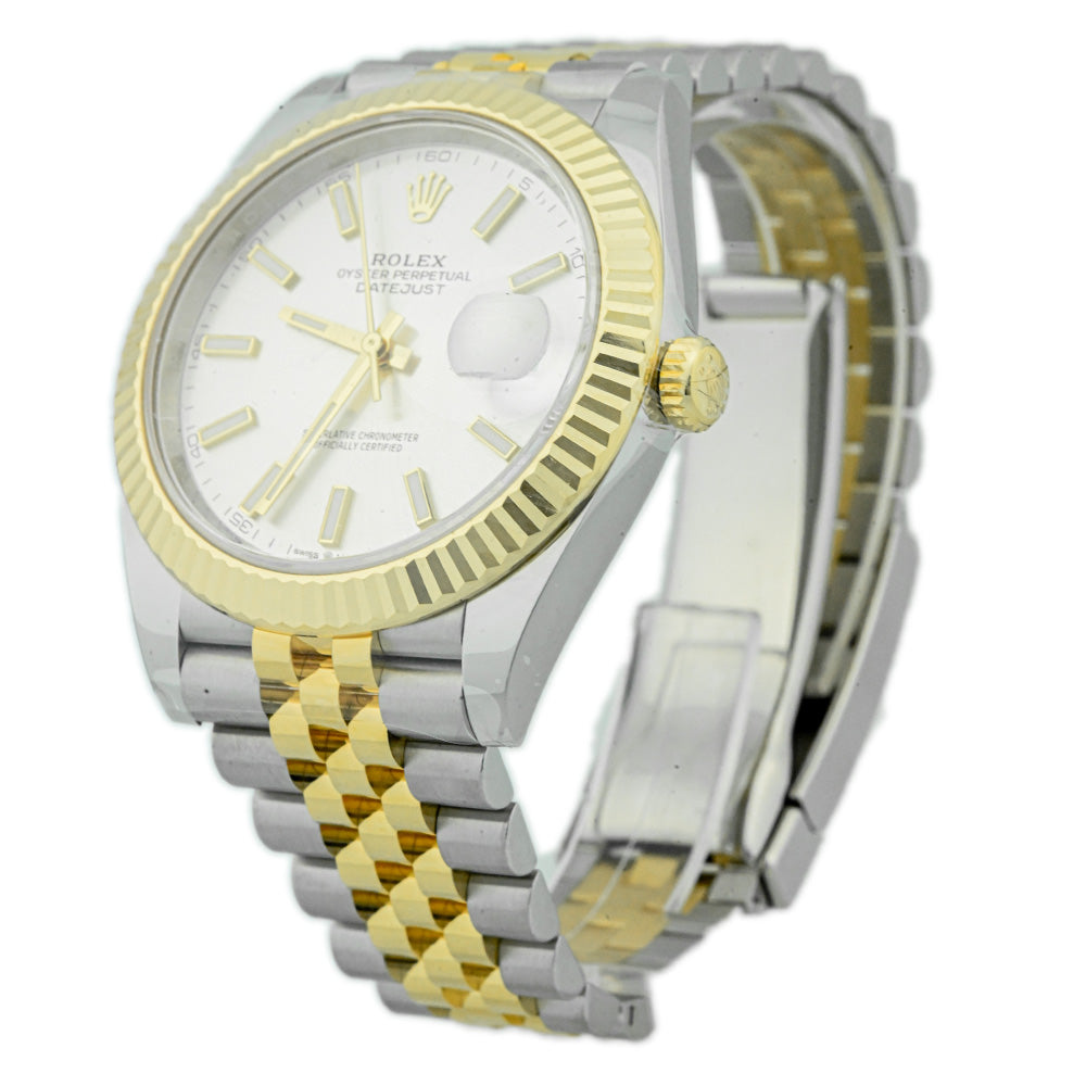 Load image into Gallery viewer, Rolex Men&amp;#39;s Datejust 41 18K Yellow Gold &amp;amp; Steel 41mm Silver Stick Dial Watch Reference #: 126333 - Happy Jewelers Fine Jewelry Lifetime Warranty
