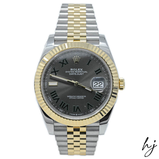 Load image into Gallery viewer, Rolex Men&amp;#39;s Datejust 41 18K Yellow Gold &amp;amp; Steel 41mm Wimbledon Dial Watch Reference #: 126333 - Happy Jewelers Fine Jewelry Lifetime Warranty
