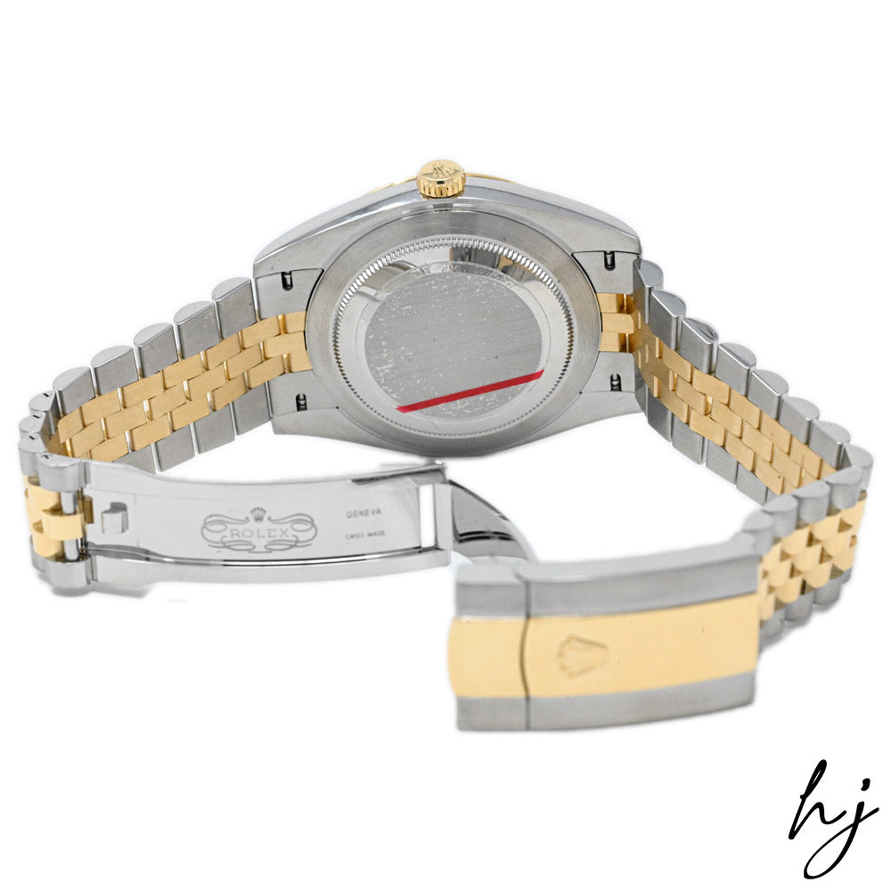 Rolex Men's Datejust 41 18K Yellow Gold & Steel 41mm White Stick Dial Watch Reference #: 126333 - Happy Jewelers Fine Jewelry Lifetime Warranty