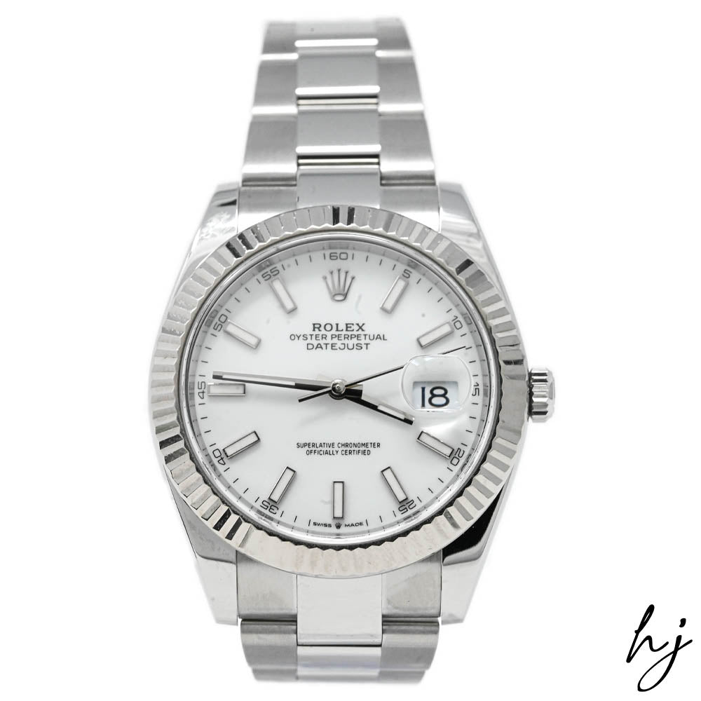 Load image into Gallery viewer, Rolex Men&amp;#39;s Datejust 41 Stainless Steel 41mm White Stick Dial Watch Reference #: 126334 - Happy Jewelers Fine Jewelry Lifetime Warranty
