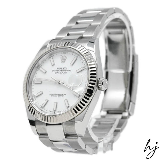 Load image into Gallery viewer, Rolex Men&amp;#39;s Datejust 41 Stainless Steel 41mm White Stick Dial Watch Reference #: 126334 - Happy Jewelers Fine Jewelry Lifetime Warranty
