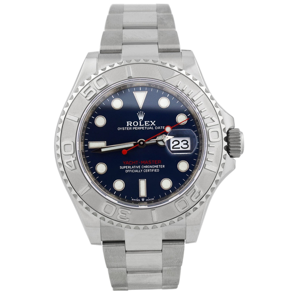Rolex Men's Yacht-Master Stainless Steel & Platinum 40mm Blue Dot Dial Watch Reference #: 126622 - Happy Jewelers Fine Jewelry Lifetime Warranty