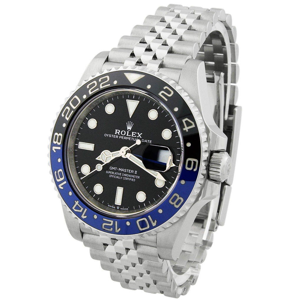 NEW Rolex Men's GMT-Master II Batman Stainless Steel 40mm Black Dot Dial Watch Reference #: 126710BLNR - Happy Jewelers Fine Jewelry Lifetime Warranty