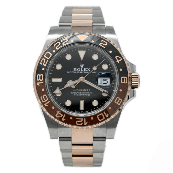 Strømcelle yderligere støn Rolex GMT Master II "Rootbeer" 40mm Everose Gold & Stainless Steel Black  Dot Dial Watch Reference# 126711CHNR | Happy Jewelers