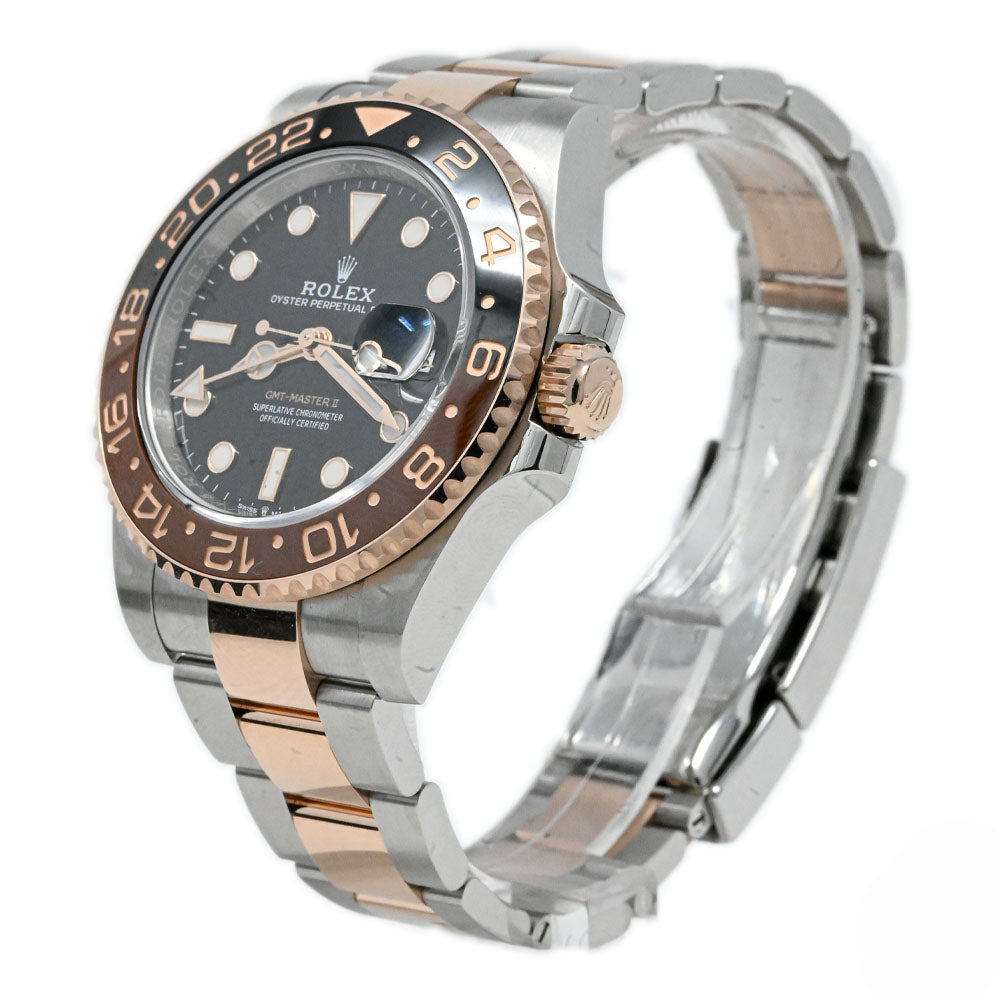 Rolex Men's GMT-Master II Rootbeer 18K Rose Gold & Steel 40mm Black Dot Dial Watch Reference #: 126711CHNR - Happy Jewelers Fine Jewelry Lifetime Warranty