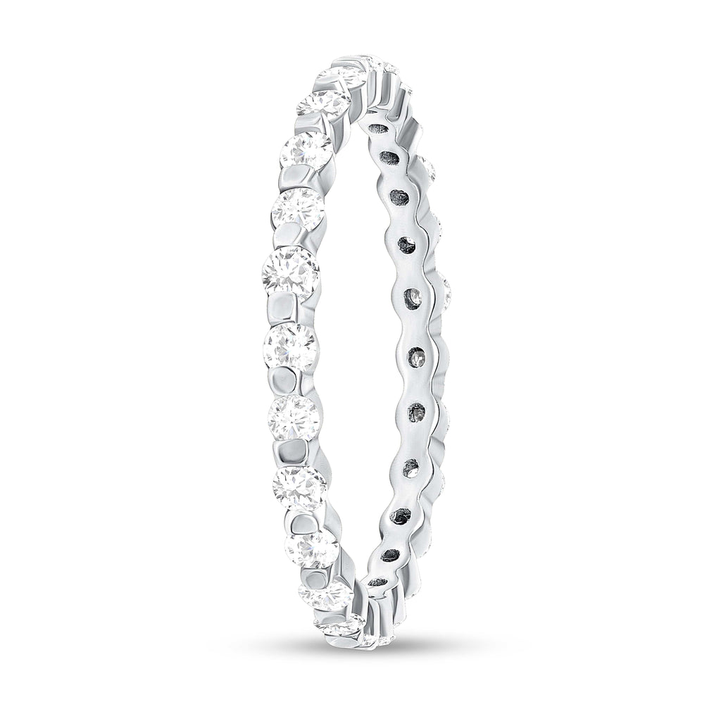 Small Round Shared Prong Diamond Eternity Band - Happy Jewelers Fine Jewelry Lifetime Warranty