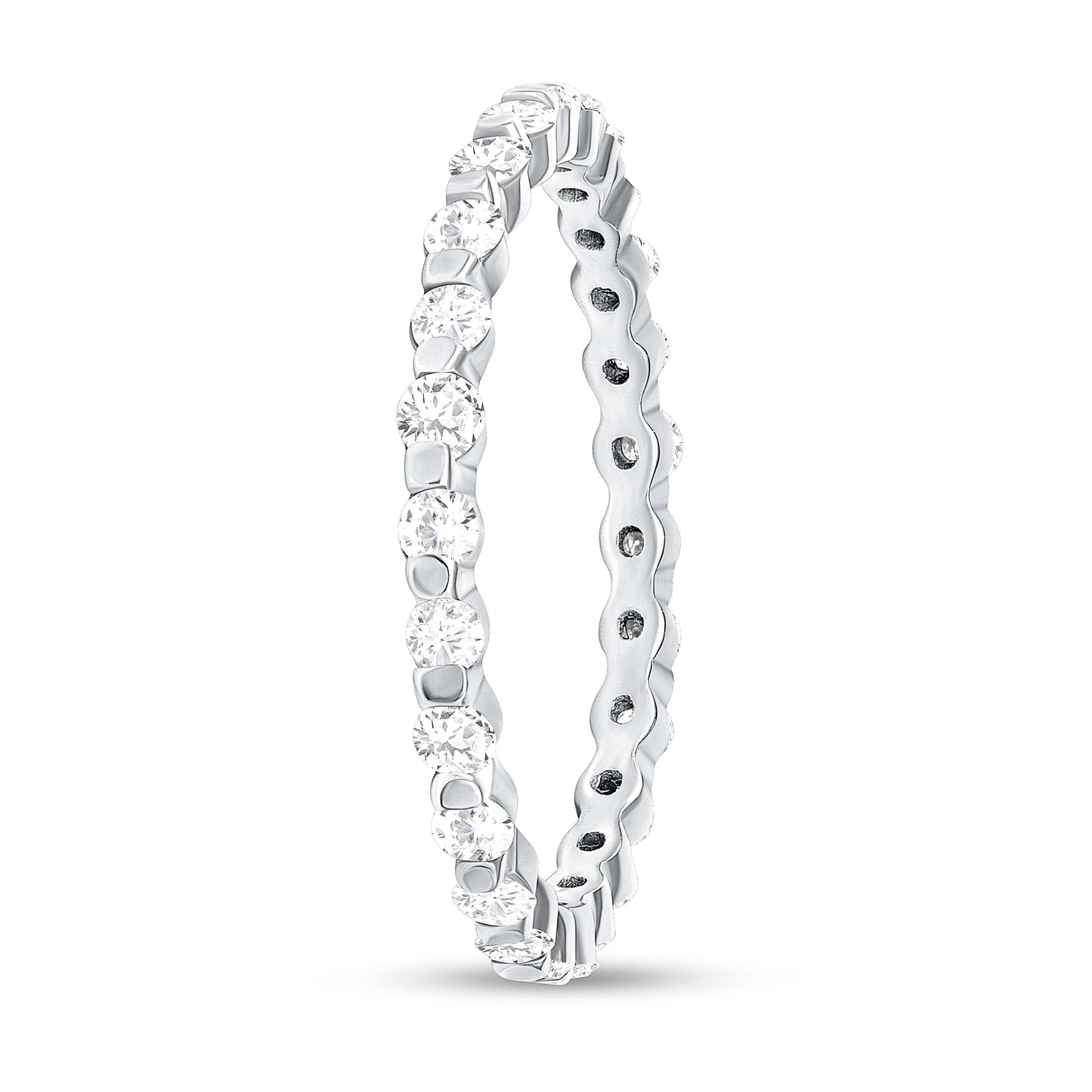 Small Round Shared Prong Diamond Eternity Band - Happy Jewelers Fine Jewelry Lifetime Warranty