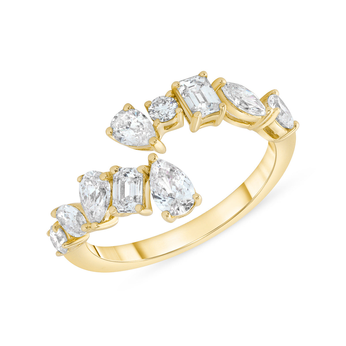 Multi-Diamond Open Ring (Small) - Happy Jewelers Fine Jewelry Lifetime Warranty